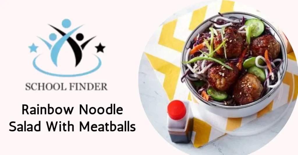 Rainbow Noodle Salad With Meatballs